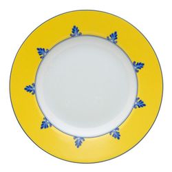 Plato hondo de porcelana en amarillo y azul, Ø 22,8 x 3,6 cm | Castelo Branco