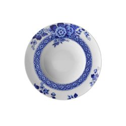 Plato hondo de porcelana en blanco y azul, 25,2 x 25,2 x 4,6 cm | Blue Ming