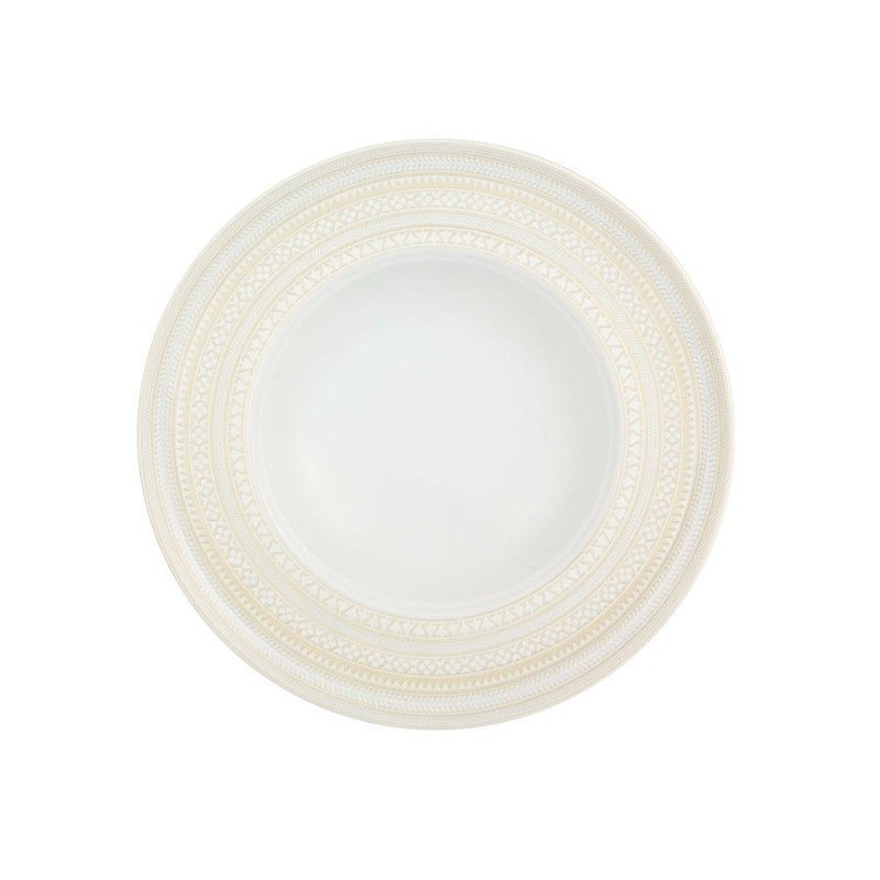 Plato hondo de porcelana en marfil, Ø 25,1 x 4,7 cm | Ivory