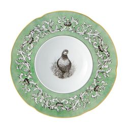 Plato hondo de porcelana en verde, Ø 25,9 x 4,7 cm | Casa de Alba