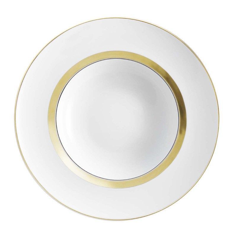 Plato Hondo porcelana Domo Gold, Ø25.2 x 4.6 cm