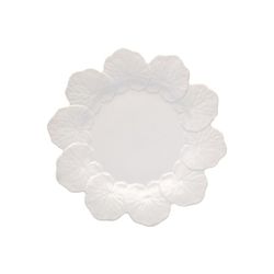 Plato llano de loza en blanco, Ø 27,5 x 3,5 cm | Geranio