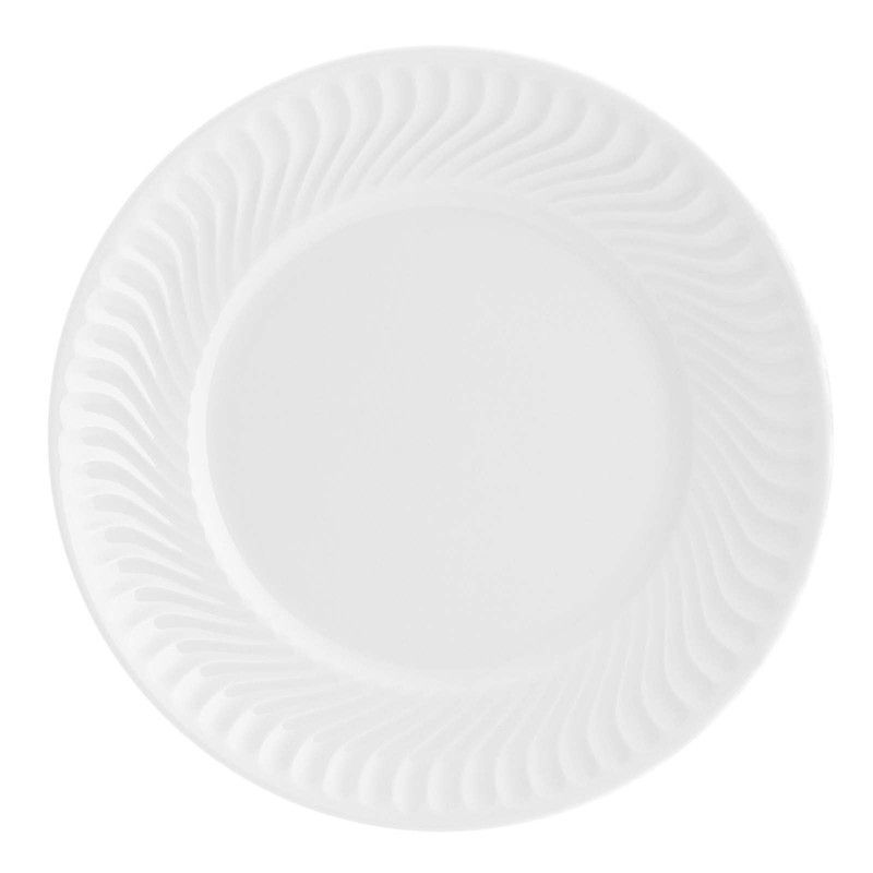 Plato llano de porcelana en blanco, Ø 25,6 x 3,4 cm | Sagres