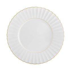 Plato llano de porcelana en blanco y oro, 27,7 x 27,7 x 2,7 cm | 200 Años
