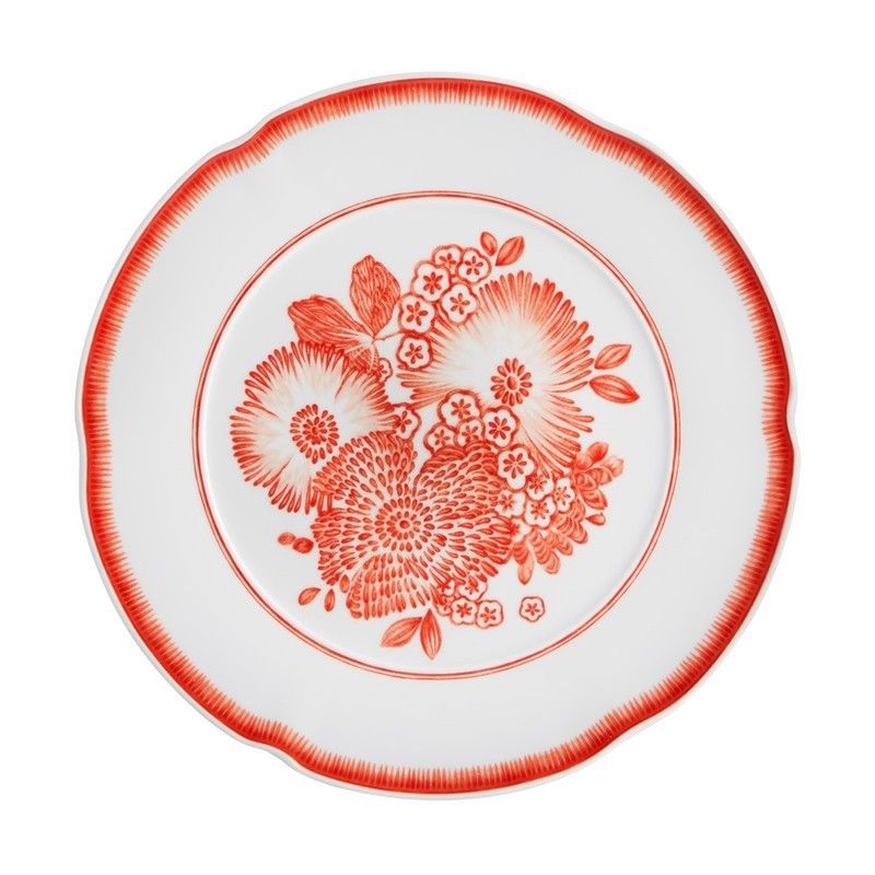 Plato llano de porcelana en coral, Ø 29 x 2 cm | Coralina