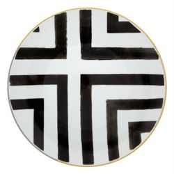 Plato llano de porcelana en multicolor, Ø 27,6 x 3,4 cm | Sol Y Sombra