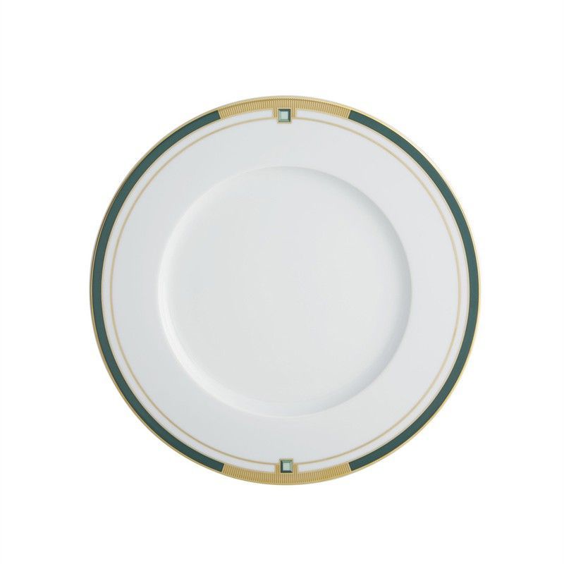 Plato llano de porcelana en multicolor, Ø 29,9 x 2,3 cm | Emerald