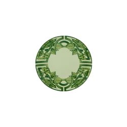Plato llano de porcelana en verde y blanco antiguo, 28,1 x 28,1 x 2,5 cm | The Meaning