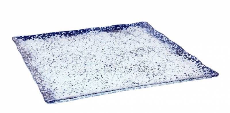 Plato ming 30x30cm murano cobalto