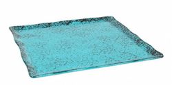 Plato ming 30x30cm murano turquesa