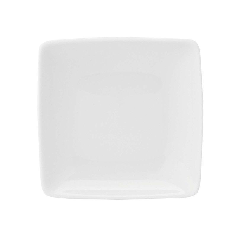 Plato pan porcelana Carré Whité, Ø16,4x2,4 cm