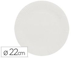 Plato papel reciclable blanco 22 cm paquete 100 unidades