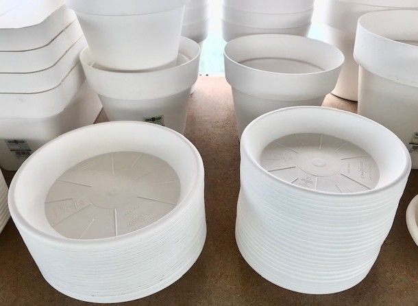 Plato plástico redondo Medea para maceta Mitu Pac