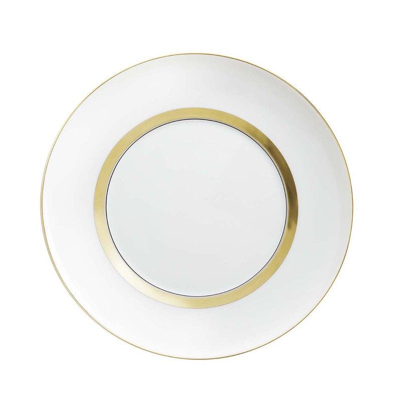 Plato Postre porcelana Domo Gold, Ø22.9 x2.2 cm