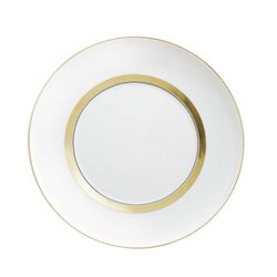 Plato Postre porcelana Domo Gold, Ø22.9 x2.2 cm