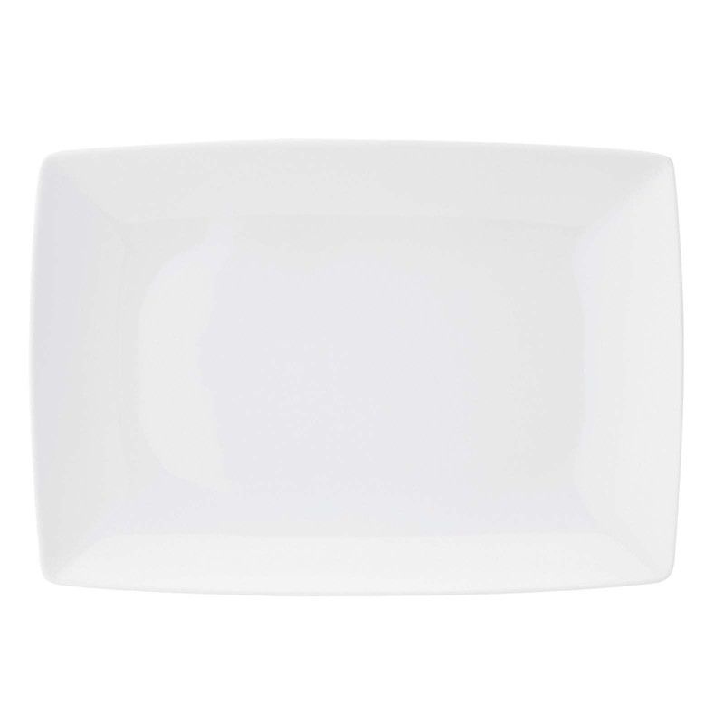 Plato rectangular grande porcelana Carré Whité, 27.4 x 19 x 3 cm