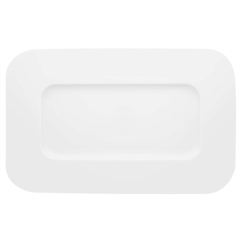 Plato rectangular L de porcelana en blanco, 34,1 x 20,9 x 2,1 cm | Silk Road White