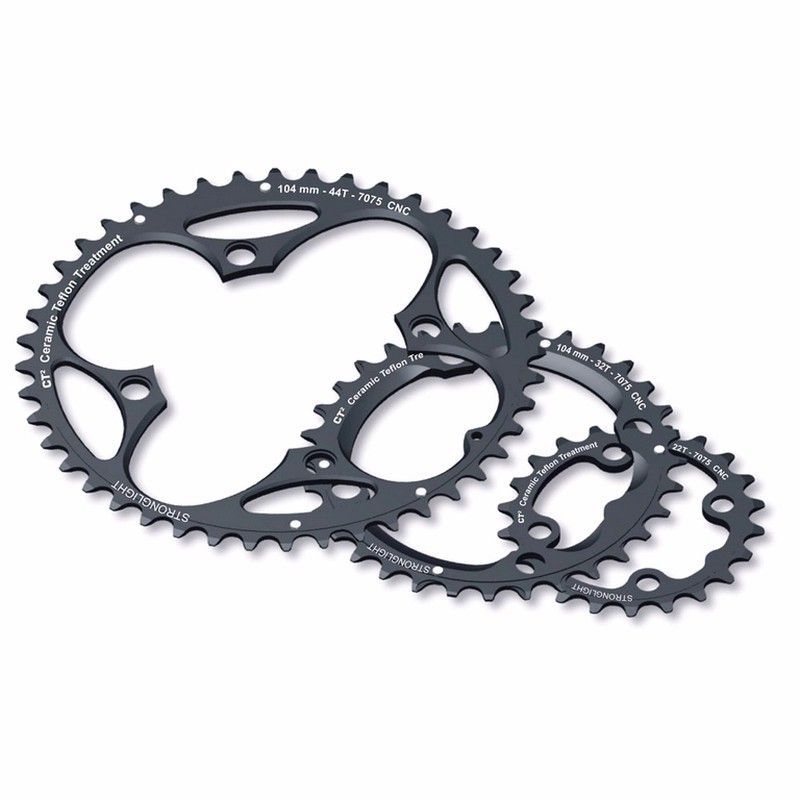 Plato stronglight ct2 4 brazos 1ªposicion 104 mm negro 44 dientes