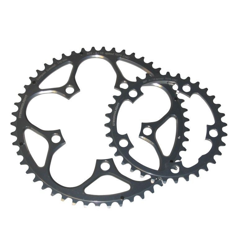 Plato stronglight type s-5083 110 mm 5 brazos 9/10v plata 48 dientes