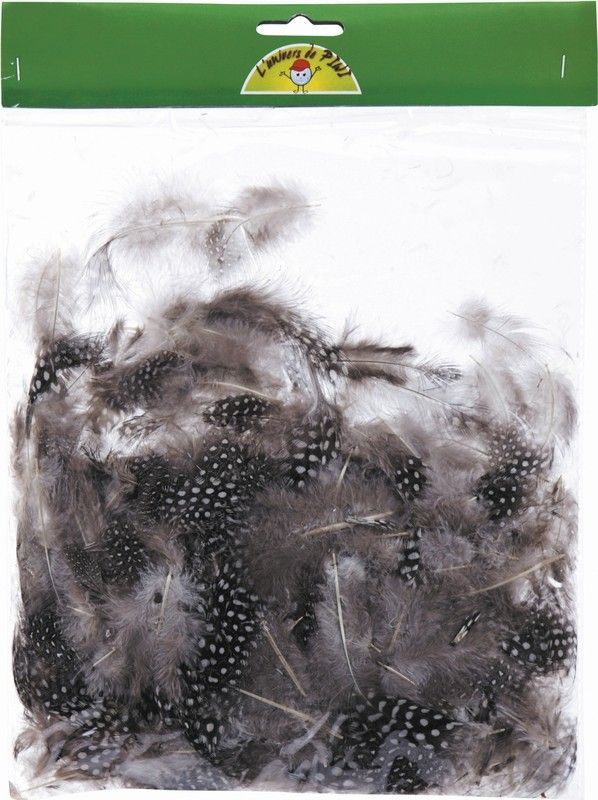 Plumas 10 grs Gallina de Guinea Natural