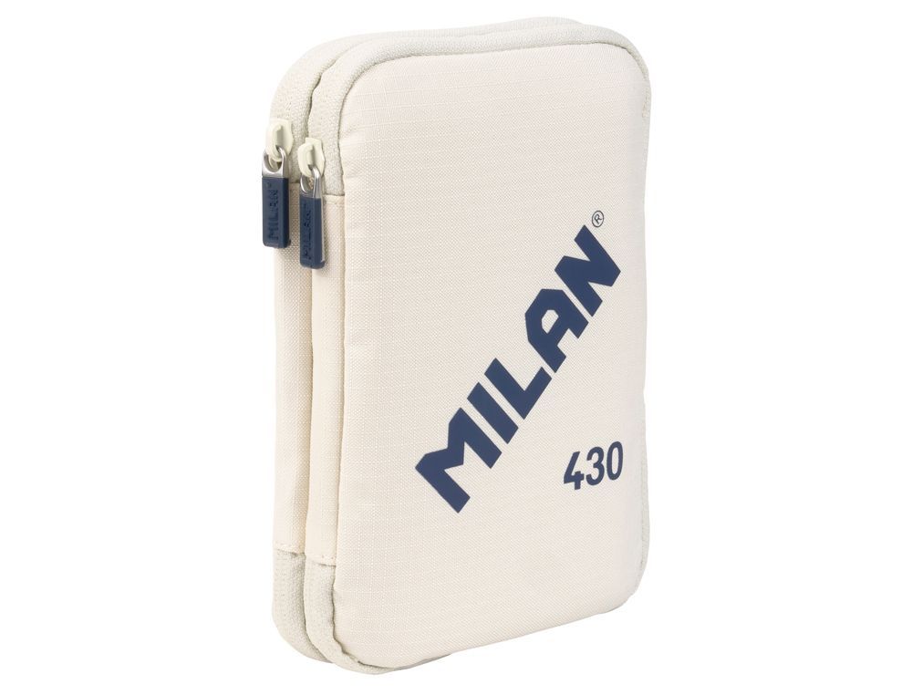 Plumier escolar milan 430 since 1918 doble con accesorios color beig 195x50x130 mm