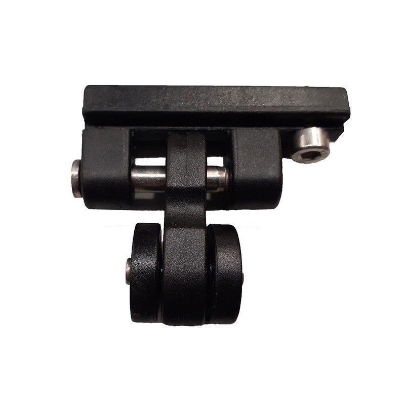 Polea brida de nylon reforzado con rodamientos plástico y tornillos/ tuerca inox (Sistema palillería 80x40) / L=20 mm.