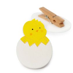 Pollito madera 5,3cm. con pinza Pascua, min.6