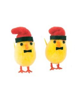 Pollitos de pascua con barretina (4cm) 24 unidades