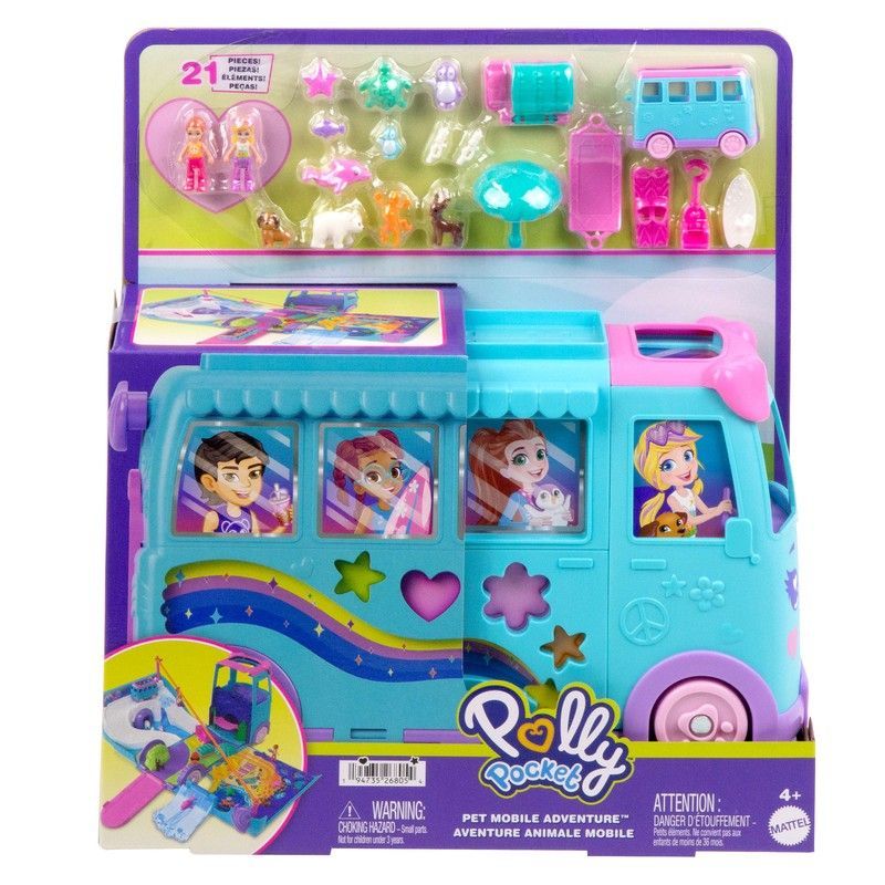 POLLY POCKET AUTOCARAVANA DE MASCOTAS