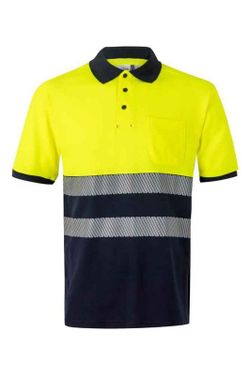 Polo algodon bicolor, manga corta y cinta segmentada Ref. 305523