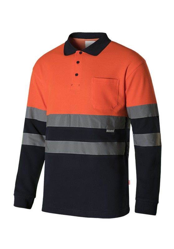 Polo Alta Visibilidad De Algodón Bicolor Manga Larga  Referencia  305515