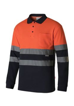 Polo Alta Visibilidad De Algodón Bicolor Manga Larga  Referencia  305515