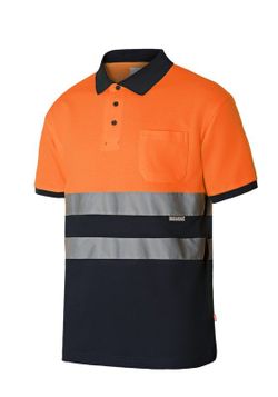 Polo Av Algodón Bicolor Manga Corta  Referencia 305513