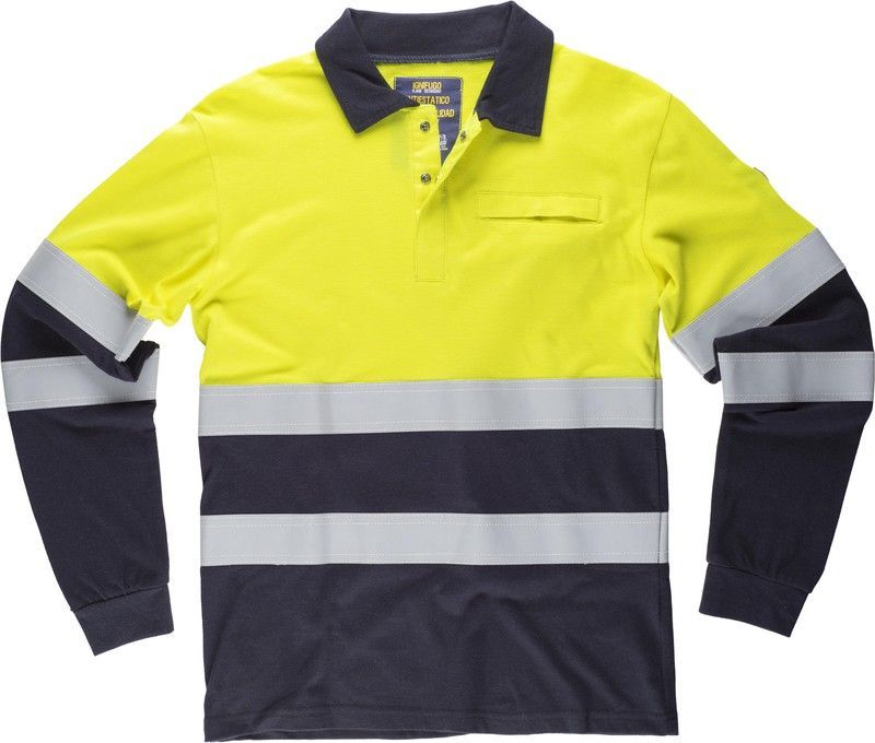 Polo AV manga larga Marino Amarillo