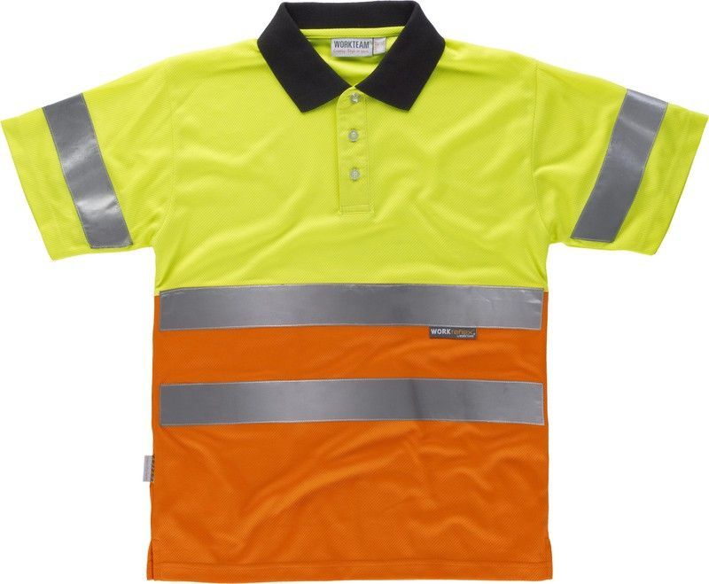 Polo combinado alta visibilidad Amarillo /  Naranja M