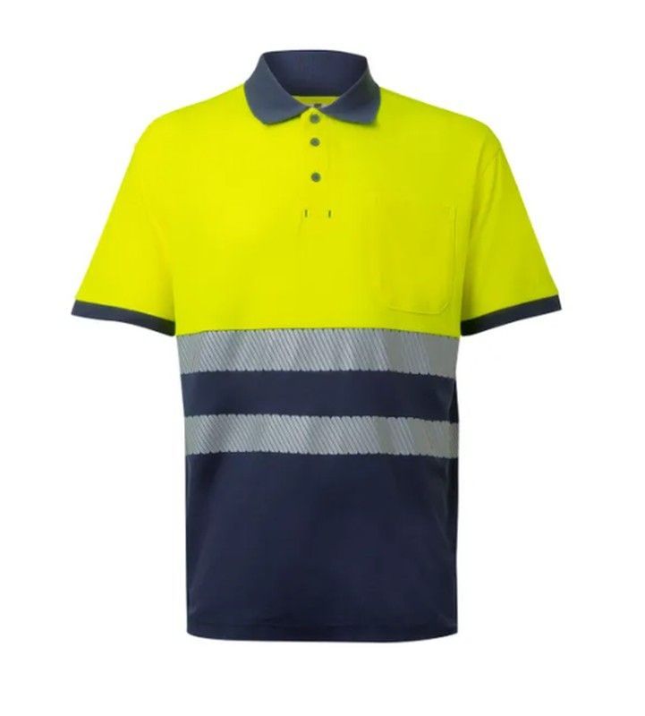 Polo con algodón manga corta bicolor