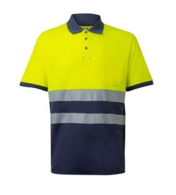 Polo con algodón manga corta bicolor