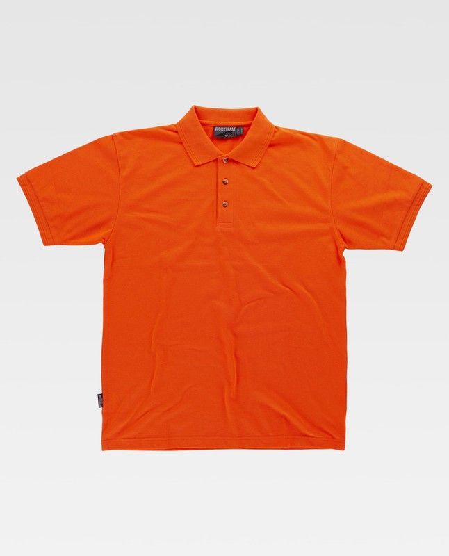 Polo de manga corta en tejido piqué. Naranja A.V.