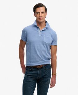 Polo m/c con efecto desgastado Superdry Blue