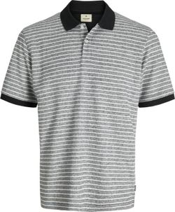 Polo m/c con rayas finas horizontales Jack & Jones Black
