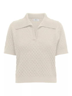 Polo m/c de punto con calado rombo Only Birch