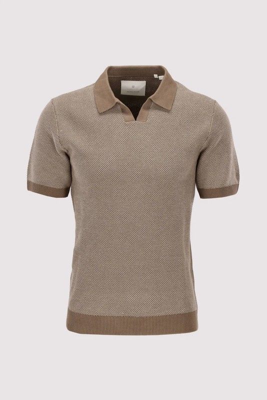 Polo m/c de punto granualdo Jack & Jones Shitake