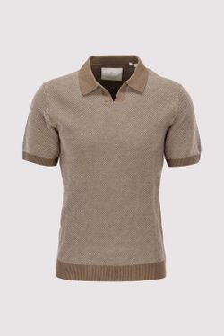 Polo m/c de punto granualdo Jack & Jones Shitake