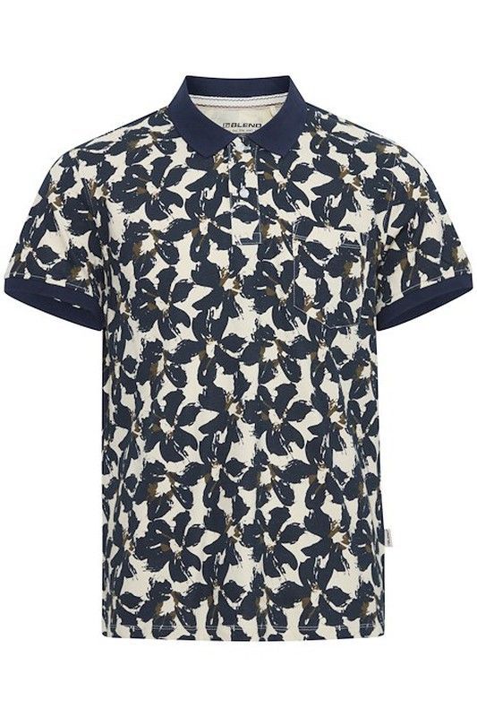 Polo m/c estampado flores Blend Of America Cream White