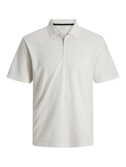 Polo m/c liso con cremallera Jack & Jones Cloud Dancer