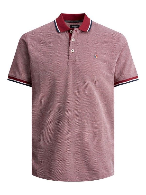 Polo m/c piqué con cuello contrastado y ribete Jack & Jones Red