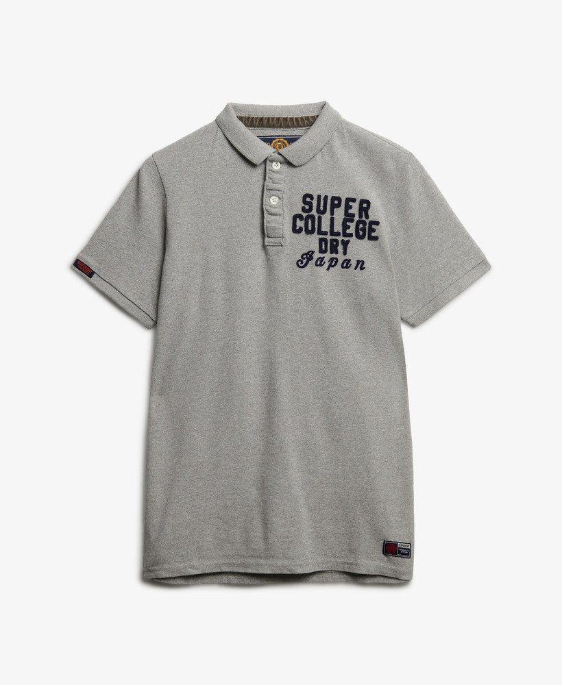 Polo m/c piqué con letras branding Superdry Grey Marl