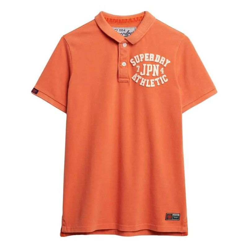 Polo m/c piqué con letras branding Superdry Preppy Orange