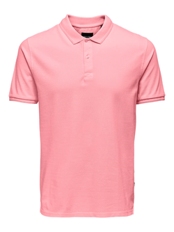 Polo m/c piqué de efecto delavado Only & Sons Peach Whip