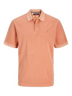 Polo m/c piqué desgastado Jack & Jones Sun Orange